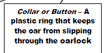 Collar or Button - A plastic ring that keeps the oar from slipping through the oarlock.